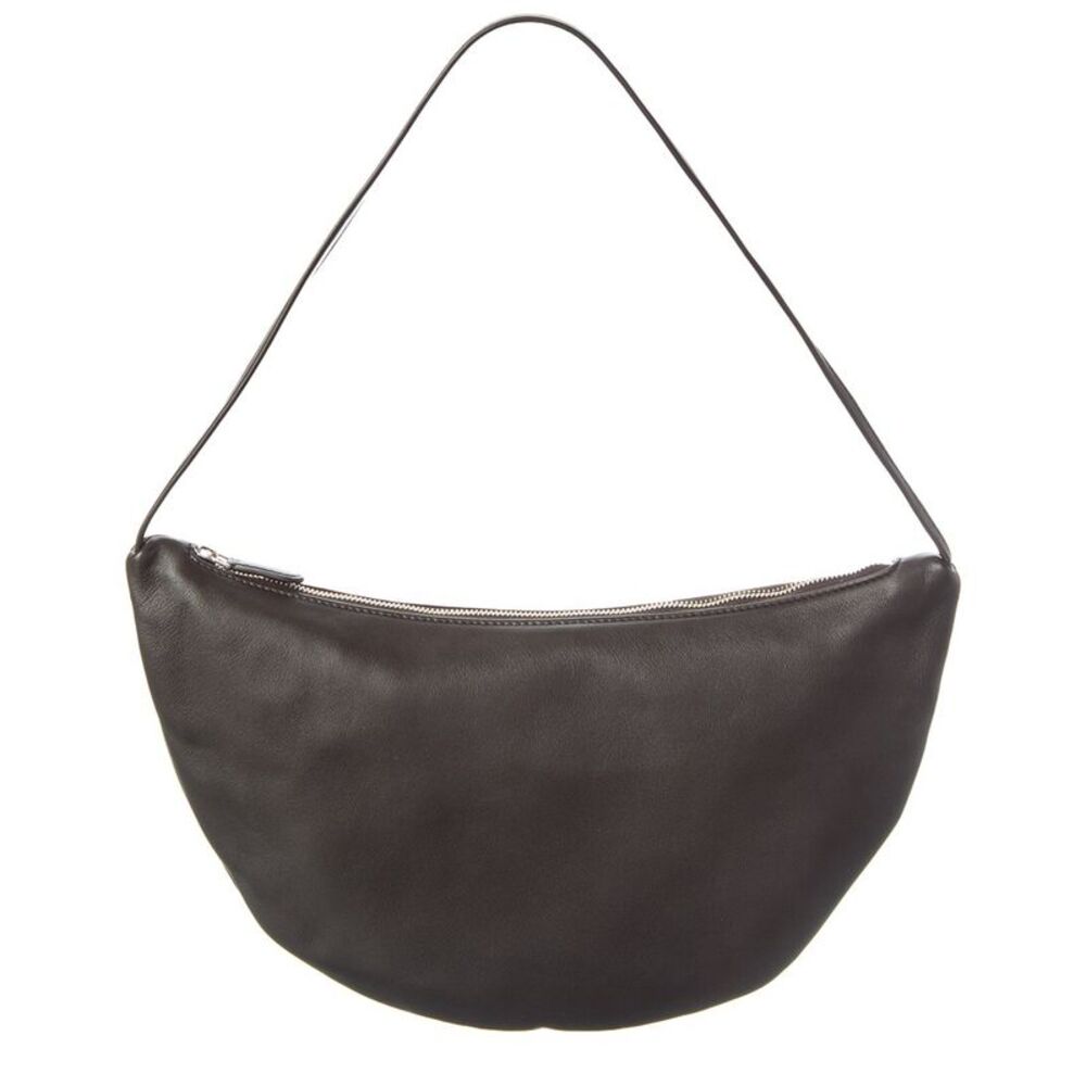 The Row Leather Shoulder Bag, Brown